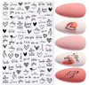 Be Happy & Smile/I Love You Nail Stickers (Hearts Galore)