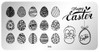 Pamper Plates Professional Nail Stamping Plates - Design #46 (Easter Eggs, Baby Chicken, Happy Easter)