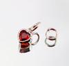 Sterling Silver 925 Single Red Heart Crystal Nail Charm + Nail Ring (4mm)