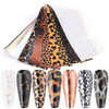 Chrome Snake Skin, Leopard Print & Crackle Nail Art Transfer Foil Set (10 Designs Per Box)