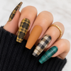 Coloured Tartan Fabric Style Nail Art Transfer Foil Set