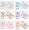 48PCS X 3D Acrylic Resin Aurora AB Teddy Bear Charms for Nail Art (6 Colours)