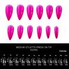 NEW Full Nail Cover Medium Stiletto Oval Cusp Press On Soft Gel Nail Tips - PINK JELLY (Bag of 504PCS)