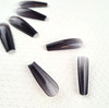 NEW Full Nail Cover Coffin Press On Soft Gel Nail Tips - BLACK JELLY