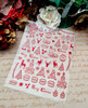 Christmas Nail Stickers (Laser Red) - Christmas Trees, Reindeers, Stars, Snow, Baubles & Season Greetings! 