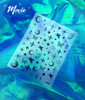 Moxie Ultra Thin Flexible Nail Art Stickers - Black Astrology (Stars & Moons)