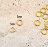 Yellow Gold Jump Hoop Connector Nail Rings for Piercings (20PCS) - 5mm or 7mm