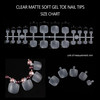 Professional Clear Matte Soft Gel Toe Nail Tips with Applicator Handles (12 Sizes, 504PCS in Bag)