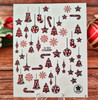 Christmas Nail Stickers (Red, White, Black) - Trees, Candy Canes, Baubles, Stars, Snowflakes