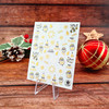 Christmas Nail Stickers (Gold, White, Black) - Santas, Snowflakes, Trees, Baubles