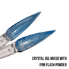 Moxie Crystal UV/LED Nail Gel Polish - Transparent Jelly Blue Mixed with Flash Reflective Powder Fine