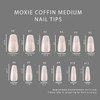 Size Chart Sheer Nude Coffin Medium Full Cover Nail Tips