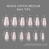 Sheer Pink Coffin Medium Full Cover Press On Nail Tips