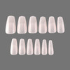 Sheer Pink Coffin Medium Full Cover Nail Tips for Soft Gel Extensions