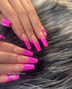 Moxie Neon Pink Liners by @nails&beautybykennedy