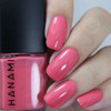 Hanami Nail Polish - Crave You 15ml colour is Rich pink, vegan and cruelty free, breathable and Australian made. Example of use.