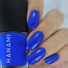 Hanami Nail Polish - Everlong 15ml colour is Brilliant royal blue, vegan and cruelty free, breathable and Australian made. Example of use.