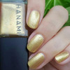 Hanami Nail Polish - Fools Gold 15ml colour is Gold, vegan and cruelty free, breathable and Australian made. Example of use.