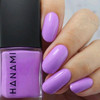 Hanami Nail Polish - Hyssop Of Love 15ml colour is Bright creamy pastel purple, vegan and cruelty free, breathable and Australian made. Example of use.