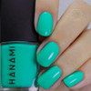 Hanami Nail Polish - Junie 15ml colour is Cool clean green, vegan and cruelty free, breathable and Australian made. Example of use.
