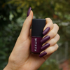 Hanami Nail Polish - Sherry 15ml colour is Burgundy, vegan and cruelty free, breathable and Australian made. Example of use.