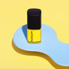 Hanami Nail Polish - Sun Daze 15ml colour is Bright lemon yellow, vegan and cruelty free, breathable and Australian made. Example of use. Colour swatch.
