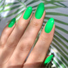 Hanami Nail Polish - Superego 15ml colour is Bright lime green, vegan and cruelty free, breathable and Australian made. Example of use.