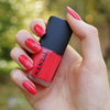 Hanami Nail Polish - Valleri 15ml colour is Creamy coral pink, vegan and cruelty free, breathable and Australian made. Example of use.