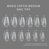 Moxie Clear Coffin Medium Full Cover Nail Tips (Box of 504)