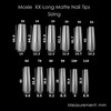 Moxie Clear XX-Long Square Matte Full Cover Nail Tips Size Chart