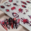 Medieval Gothic Nail Sticker Set – Red & Black with 3D Embossed Lanterns Medieval Gothic Nail Sticker Set – Red & Black with 3D Embossed Lanterns