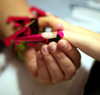 Extra Long Disposable Stiletto Nail Forms - 300PCS/Roll (Pink & Black)