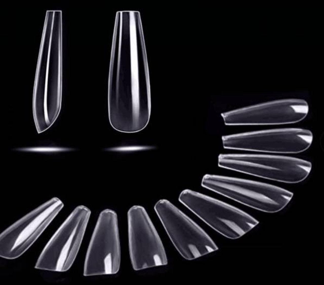 New Full Half Well Nail Cover Ballet Coffin Press On Nail Tips Clear Bag Of 500pcs New Full Half Well Nail Cover Ballet Coffin Press On Nail Tips Clear Bag Of 500pcs