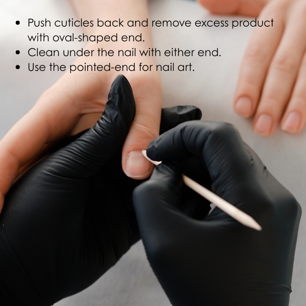 Oval Pointed End Mini Orange Wood Manicure Cuticle Sticks