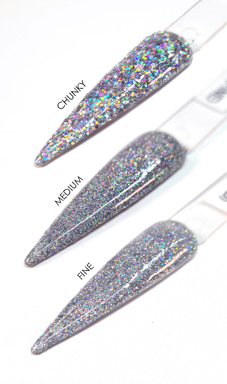 Star Nail Art Glitter - Hollow Laser Holographic Silver