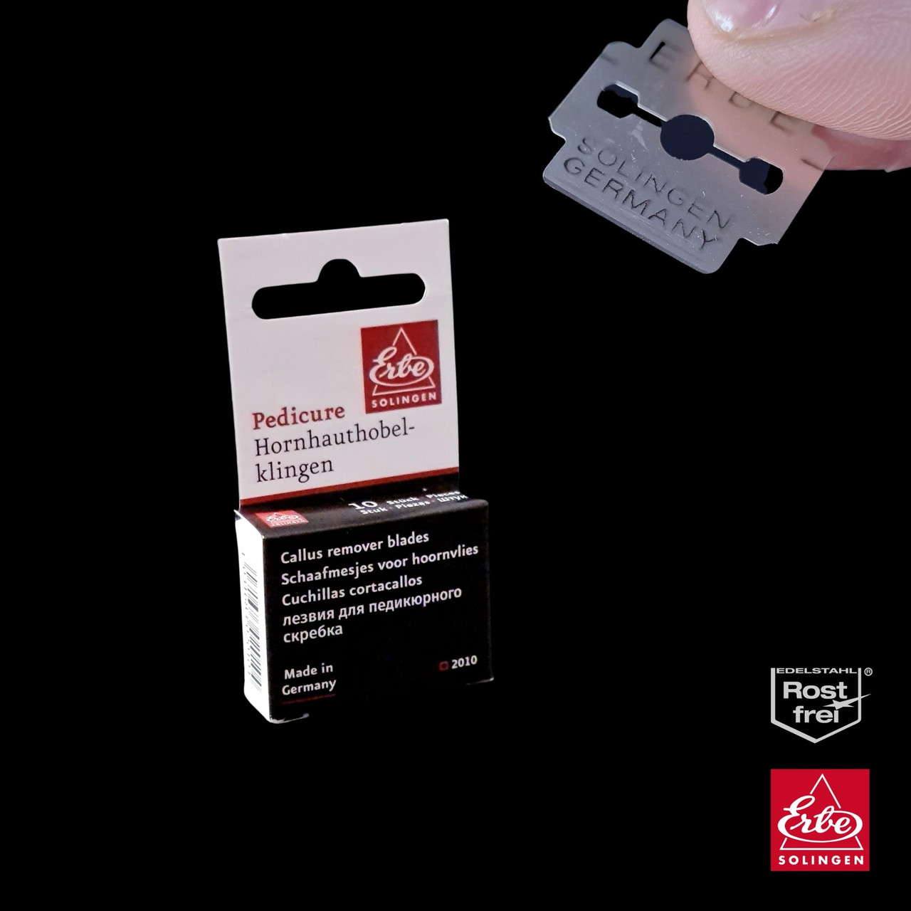 10PCS Box Erbe Solingen INOX Edition Callus Remover Replacement Blades