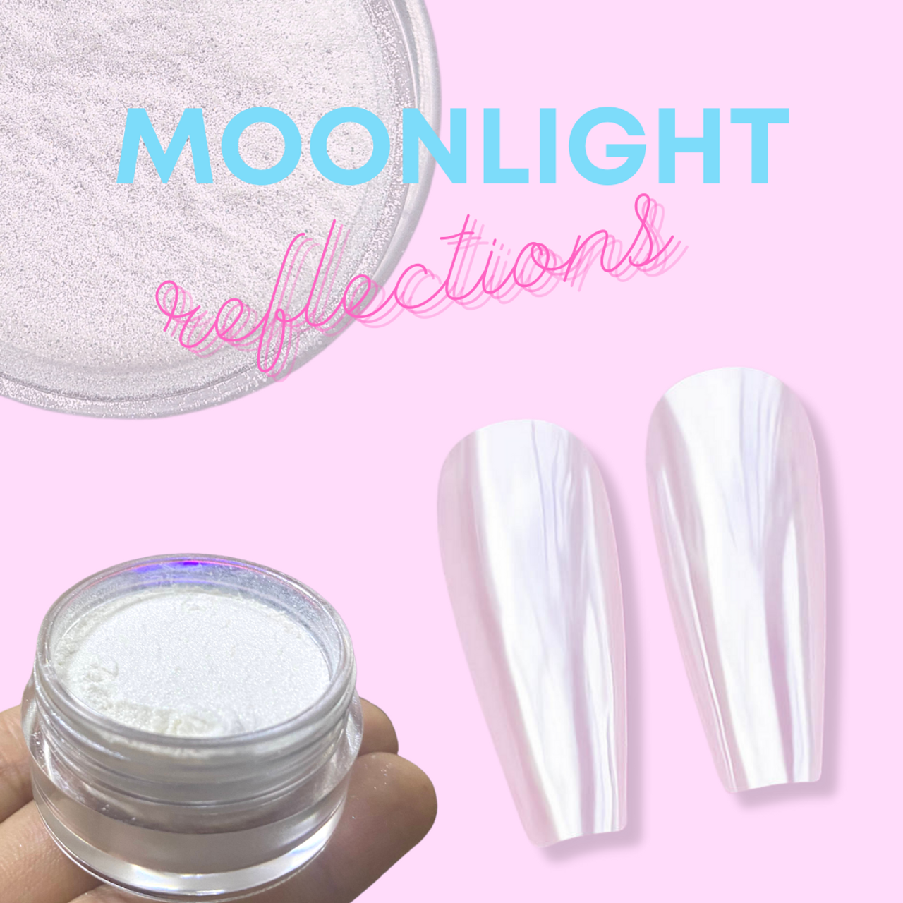 Moonlight Reflection White Chrome Pigment Powder (Glazed Nails)