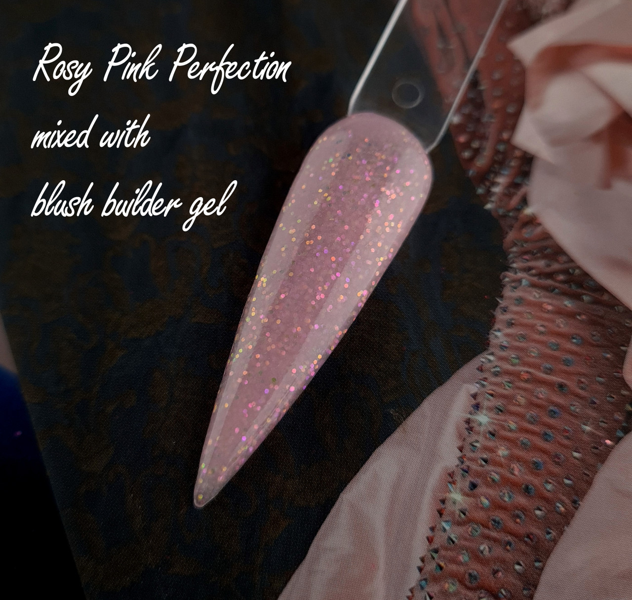 Rosy Pink Perfection Iridescent Nail Glitter For Nail Art (15gm Bag)