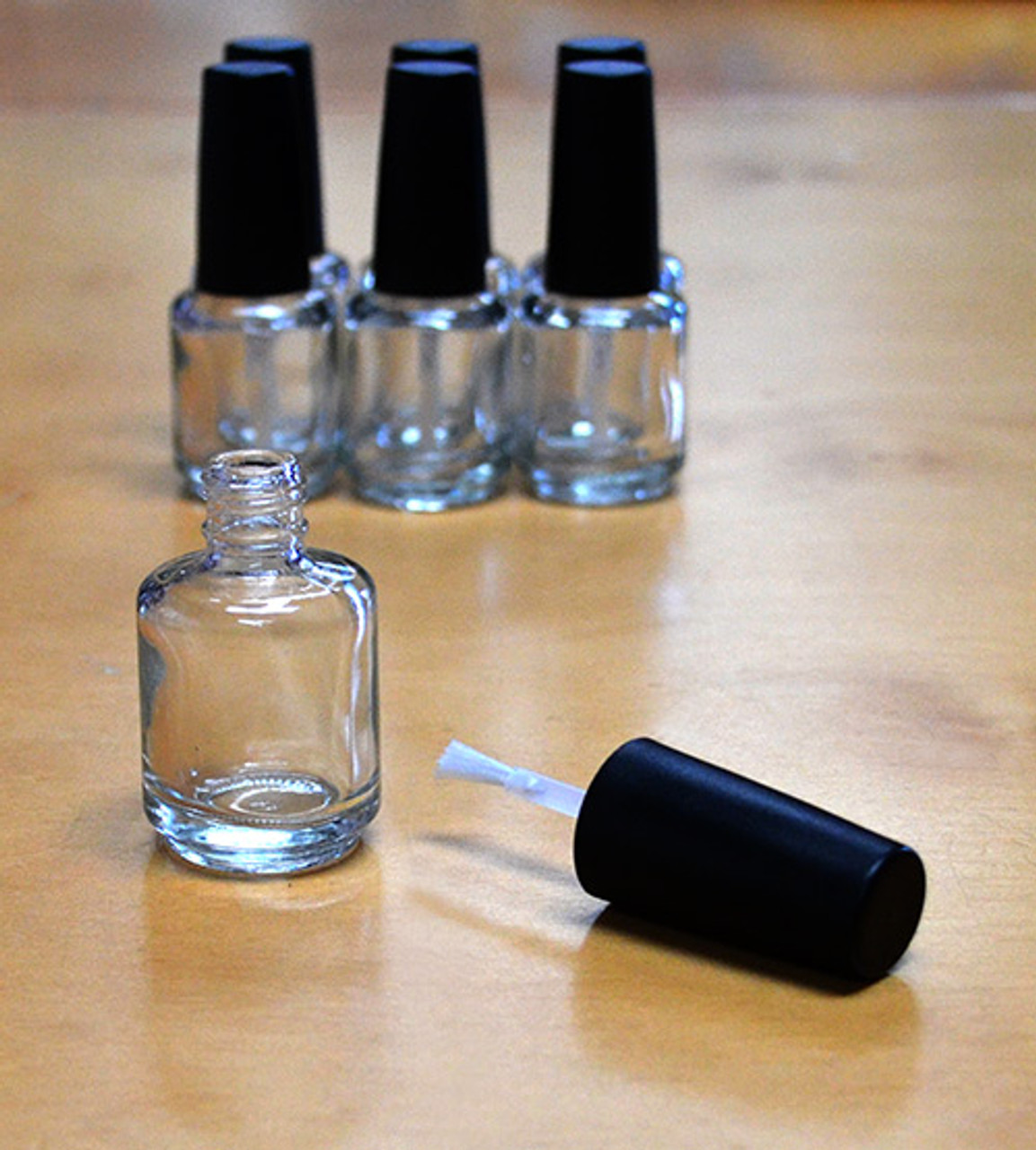 Empty Nail Polish/Oil Bottles with DuPont Round Nylon Brush (15ml)