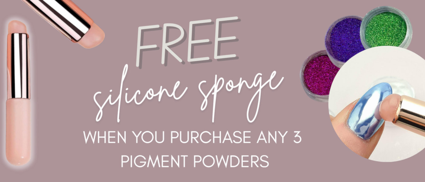 FREE Silicone sponge when you purchase any 3 pigment powders