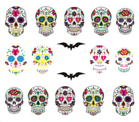 'Day of The Dead' Sugar Skulls for Nail Art (Water Decals) 'Day of The Dead' Sugar Skulls for Nail Art (Water Decals)