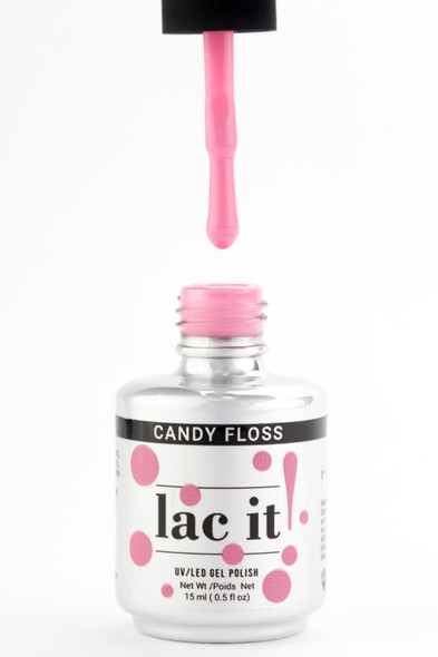 Lac It!™ Advanced Formula UV/LED Gel Polish - Candy Floss (15ml Bottle). Pink Gel Polish.