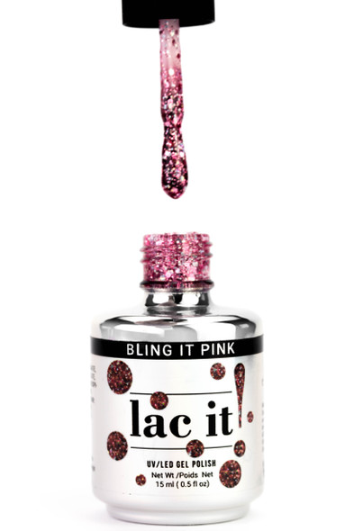 Lac It!™ Advanced Formula UV/LED Gel Polish Colour Chart - Bling It Pink (Pink Glitter Gel Polish)