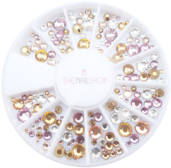 Special Soft Coloured Crystal Mix Flatback Rhinestone Wheel - 240PCS (1mm-5mm)