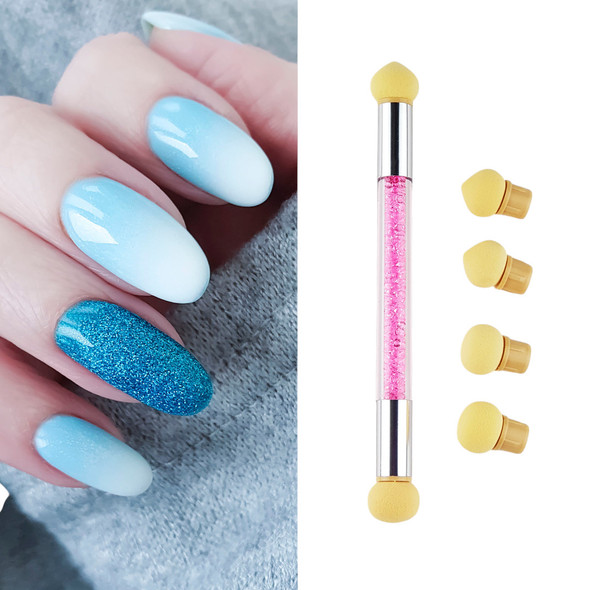 Dual-Head Nail Art Sponge Pen - Includes 6 Heads!