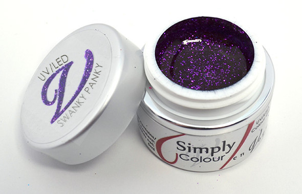 Simply Coloured Glitter UV/LED Nail Gel (Hard Gel) 5ml - Swanky Panky (Dark Purple)