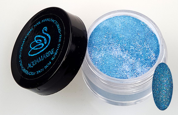 INM NORTHERN LIGHTS HOLOGRAPHIC AQUAMARINE (LIGHT BLUE) GLITTER ACRYLIC POWDER