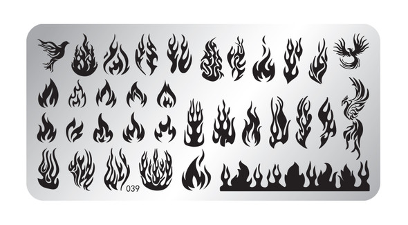 Pamper Plates Professional Nail Stamping Plates - Design #39 (Burning Flames)