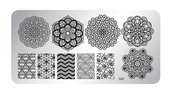 Pamper Plates Professional Nail Stamping Plates - Design #41 (Geometric & Large Mandala Designs)