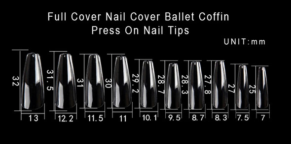 Coffin/Ballet Nail Tips Clear